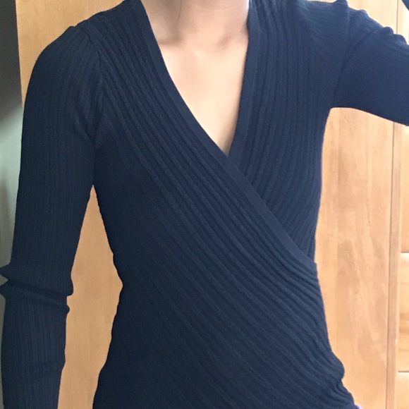 INC International Concepts Sweaters - INC NWT Size Small  Wrap Over Black Sweater